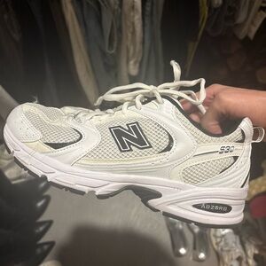 New Balance White and Black 530 Sneakers